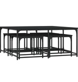 VidaXL 5-delige Tafeltjesset bewerkt hout zwart