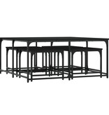 VidaXL 5-delige Tafeltjesset bewerkt hout zwart