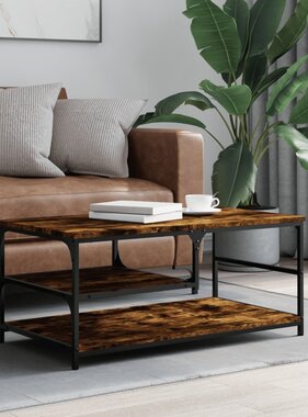 VidaXL Salontafel 90x49x40 cm bewerkt hout gerookt eikenkleurig