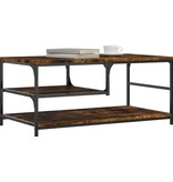 VidaXL Salontafel 90x49x40 cm bewerkt hout gerookt eikenkleurig