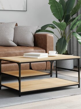 VidaXL Salontafel 90x49x40 cm bewerkt hout sonoma eikenkleurig