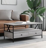 VidaXL Salontafel 100x51x45 cm bewerkt hout grijs sonoma eiken