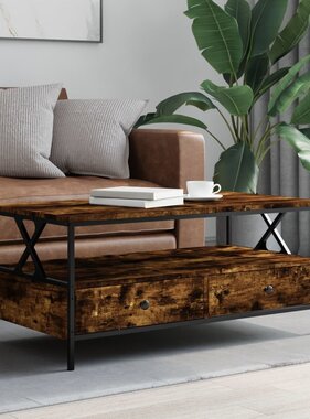 VidaXL Salontafel 100x51x45 cm bewerkt hout gerookt eikenkleurig