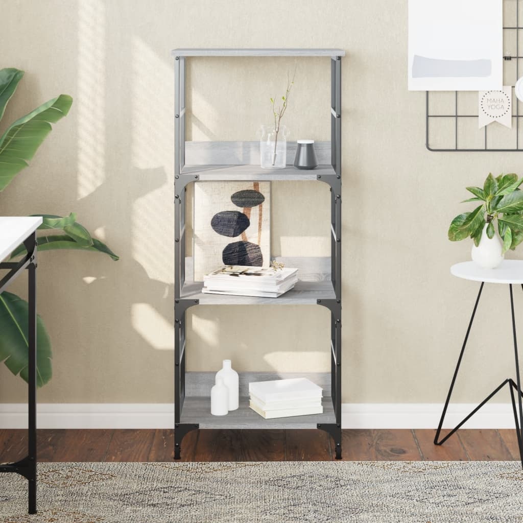 VidaXL Boekenrek 50x33x117,5 cm bewerkt hout grijs sonoma eikenkleurig