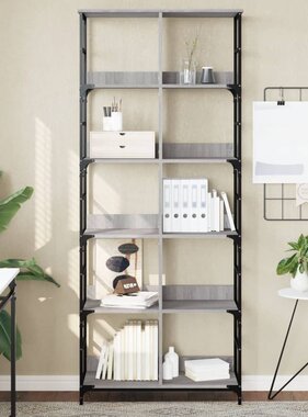 VidaXL Boekenrek 78,5x33x188,5 cm bewerkt hout grijs sonoma eikenkleur