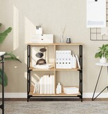 VidaXL Boekenrek 78,5x33x82 cm bewerkt hout en ijzer sonoma eikenkleur