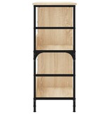 VidaXL Boekenrek 78,5x33x82 cm bewerkt hout en ijzer sonoma eikenkleur