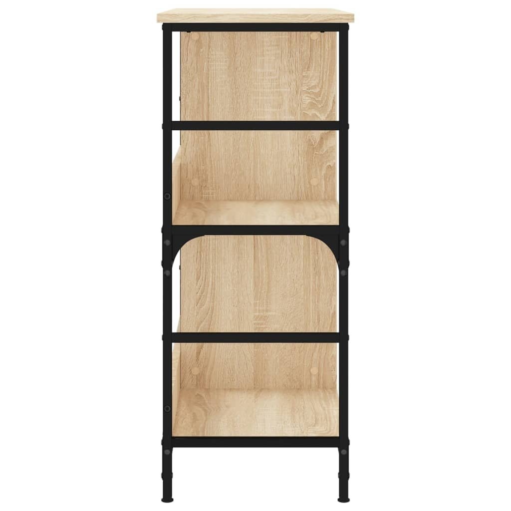 VidaXL Boekenrek 78,5x33x82 cm bewerkt hout en ijzer sonoma eikenkleur