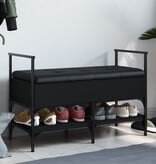 VidaXL Schoenenbank 85,5x42x57,5 cm bewerkt hout zwart