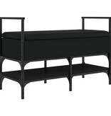 VidaXL Schoenenbank 85,5x42x57,5 cm bewerkt hout zwart