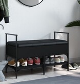VidaXL Schoenenbank 85,5x42x57,5 cm bewerkt hout zwart