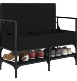 VidaXL Schoenenbank 85,5x42x57,5 cm bewerkt hout zwart