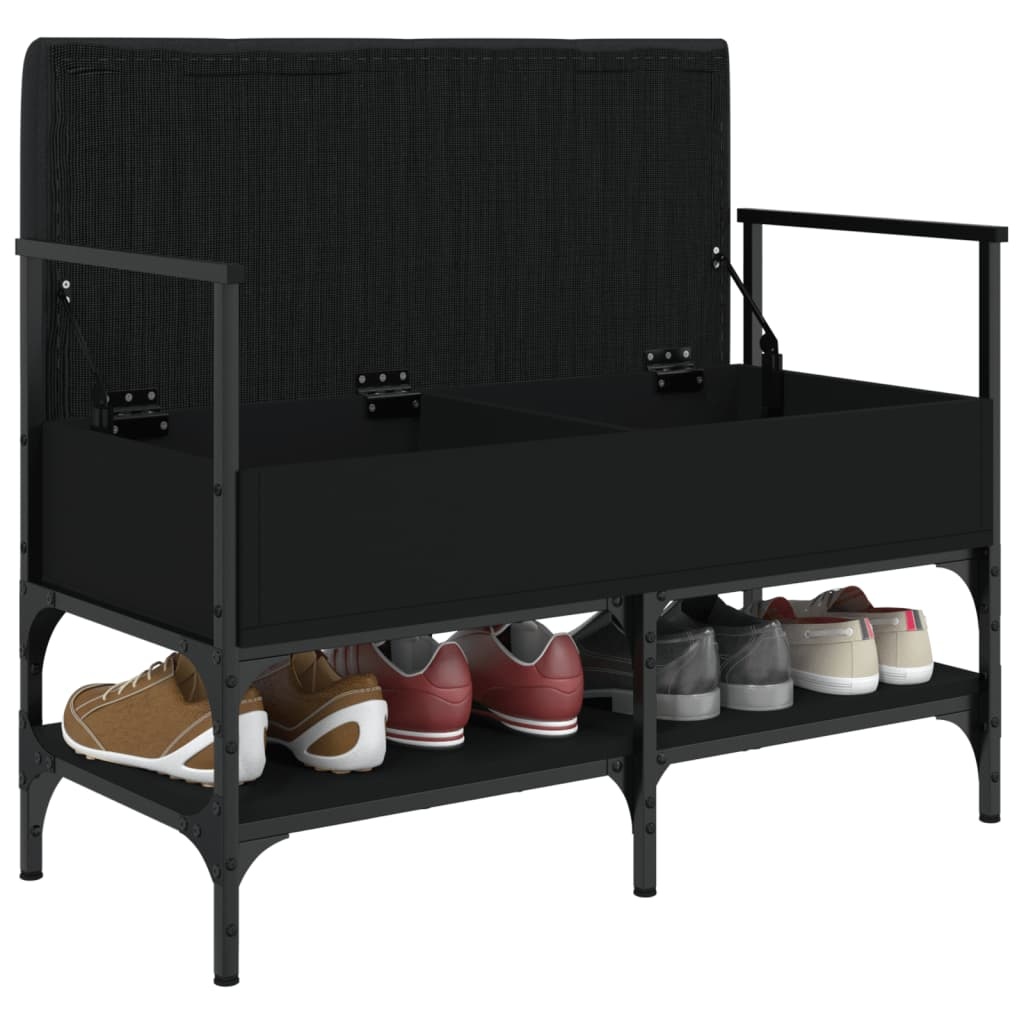 VidaXL Schoenenbank 85,5x42x57,5 cm bewerkt hout zwart