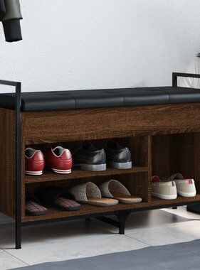 VidaXL Schoenenbank 85,5x32x57,5 cm bewerkt hout bruin eikenkleur