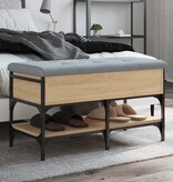 VidaXL Schoenenbank 82x42x45 cm bewerkt hout sonoma eikenkleurig