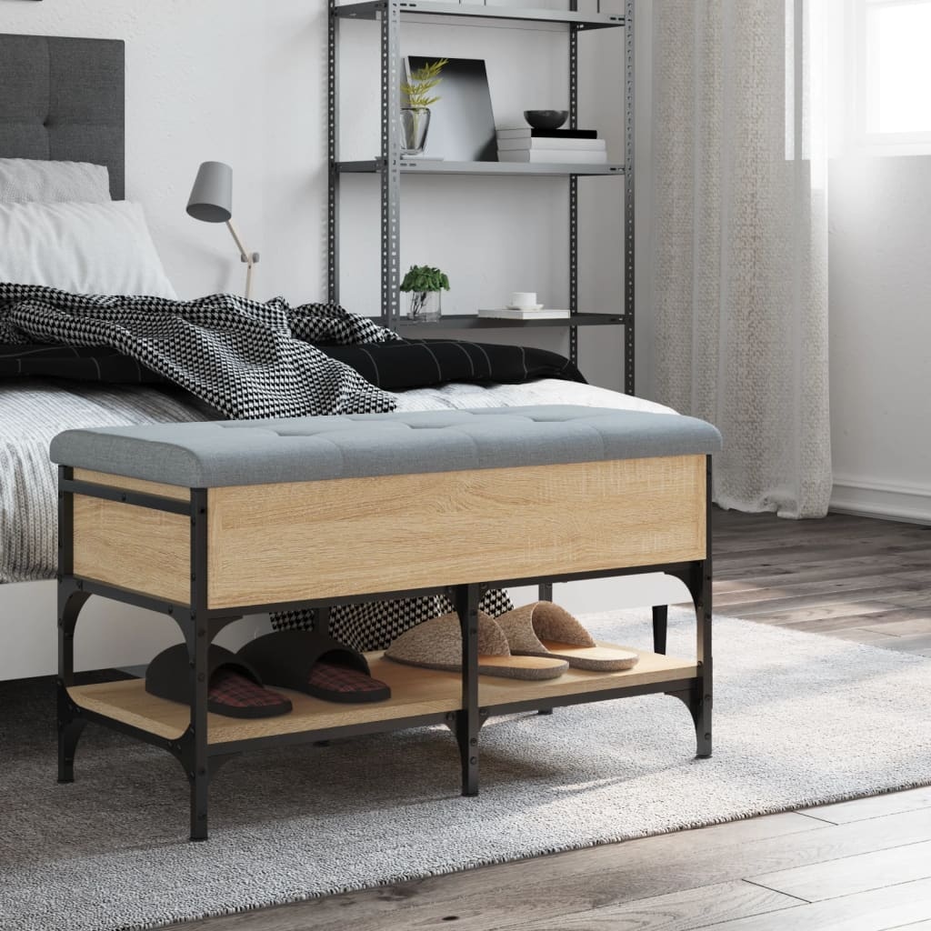 VidaXL Schoenenbank 82x42x45 cm bewerkt hout sonoma eikenkleurig