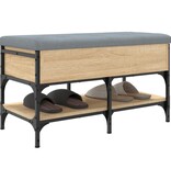 VidaXL Schoenenbank 82x42x45 cm bewerkt hout sonoma eikenkleurig