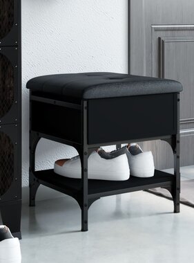 VidaXL Schoenenbank 42x42x45 cm bewerkt hout zwart