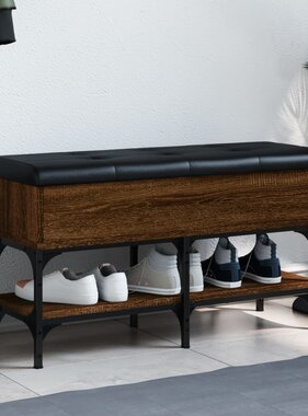 VidaXL Schoenenbank 82x32x45 cm bewerkt hout bruin eikenkleur