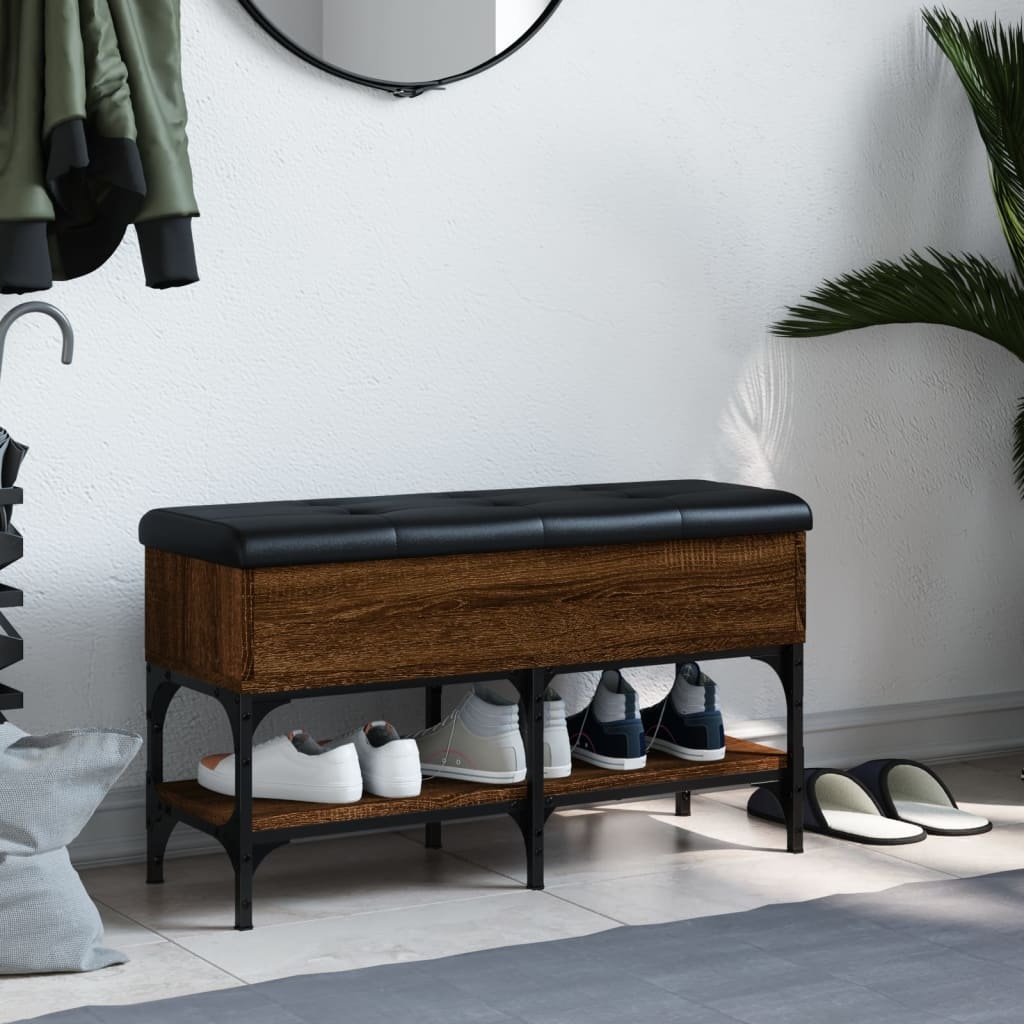 VidaXL Schoenenbank 82x32x45 cm bewerkt hout bruin eikenkleur