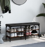 VidaXL Schoenenbank 102x32x47 cm bewerkt hout bruin eikenkleur