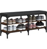 VidaXL Schoenenbank 102x32x47 cm bewerkt hout bruin eikenkleur