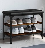 VidaXL Schoenenbank 62x32x47 cm bewerkt hout gerookt eikenkleurig