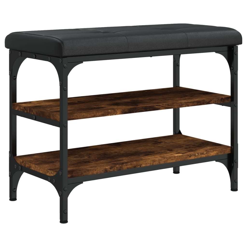 VidaXL Schoenenbank 62x32x47 cm bewerkt hout gerookt eikenkleurig