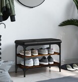 VidaXL Schoenenbank 62x32x47 cm bewerkt hout gerookt eikenkleurig