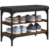 VidaXL Schoenenbank 62x32x47 cm bewerkt hout gerookt eikenkleurig