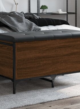 VidaXL Opbergbankje 82x42x45 cm bewerkt hout bruin eikenkleur