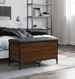 VidaXL Opbergbankje 82x42x45 cm bewerkt hout bruin eikenkleur