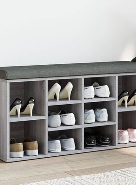 VidaXL Schoenenbank 102x32x50 cm bewerkt hout grijs sonoma eikenkleur