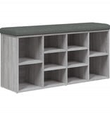 VidaXL Schoenenbank 102x32x50 cm bewerkt hout grijs sonoma eikenkleur