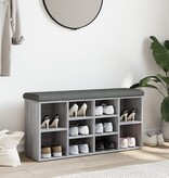 VidaXL Schoenenbank 102x32x50 cm bewerkt hout grijs sonoma eikenkleur