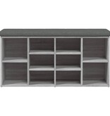 VidaXL Schoenenbank 102x32x50 cm bewerkt hout grijs sonoma eikenkleur
