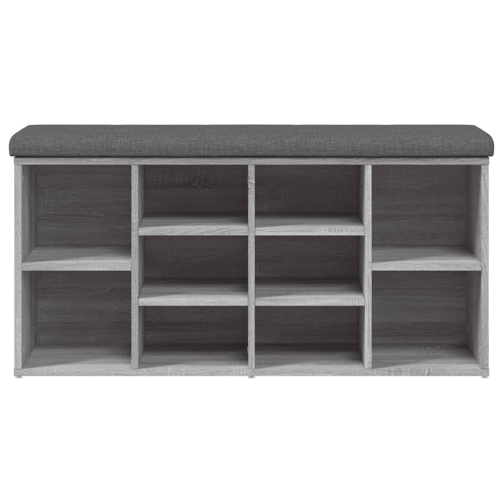 VidaXL Schoenenbank 102x32x50 cm bewerkt hout grijs sonoma eikenkleur