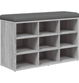 VidaXL Schoenenbank 82x32x50 cm bewerkt hout grijs sonoma eikenkleurig
