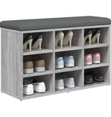 VidaXL Schoenenbank 82x32x50 cm bewerkt hout grijs sonoma eikenkleurig
