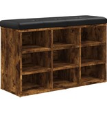 VidaXL Schoenenbank 82x32x50 cm bewerkt hout gerookt eikenkleurig