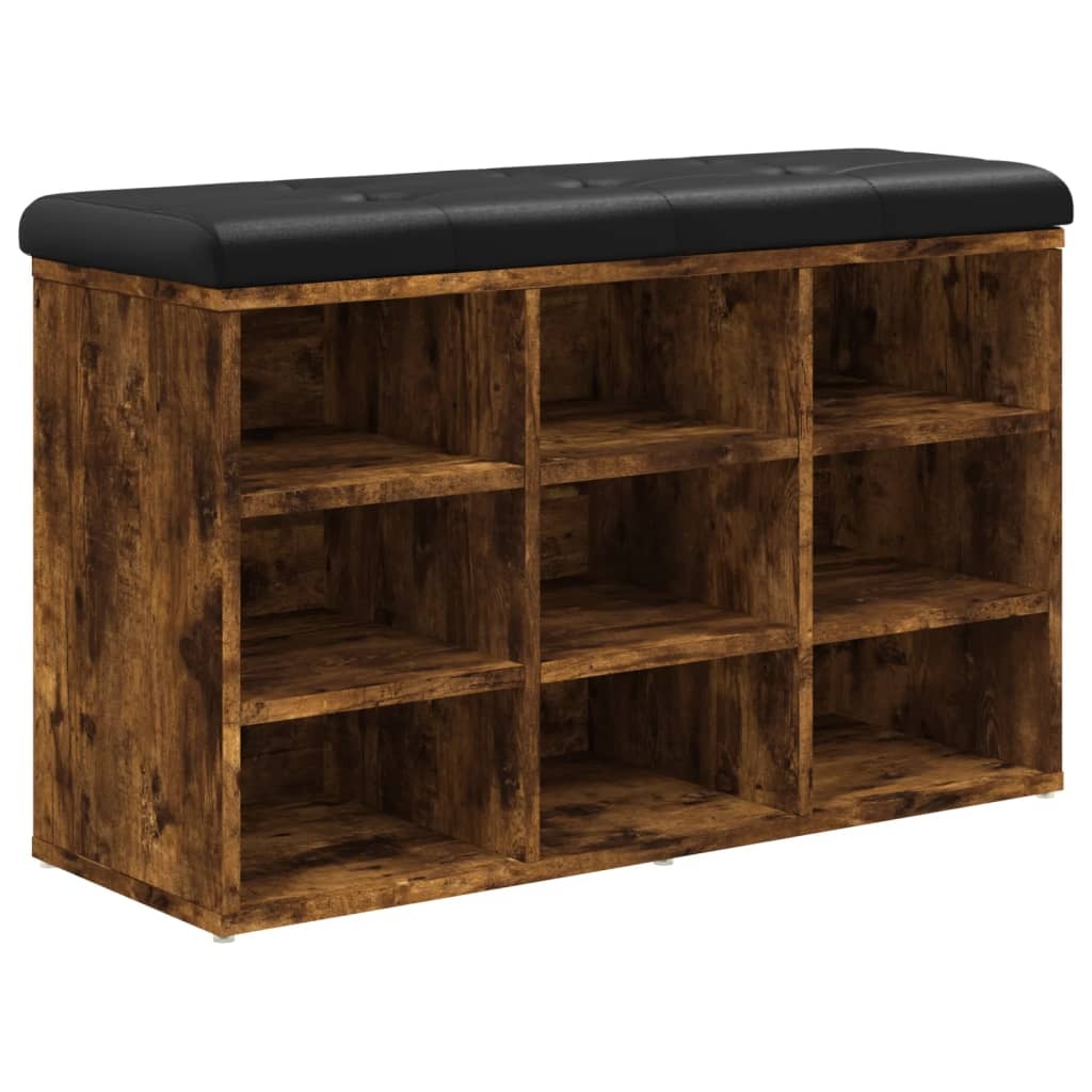 VidaXL Schoenenbank 82x32x50 cm bewerkt hout gerookt eikenkleurig