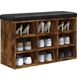 VidaXL Schoenenbank 82x32x50 cm bewerkt hout gerookt eikenkleurig