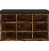 VidaXL Schoenenbank 82x32x50 cm bewerkt hout gerookt eikenkleurig