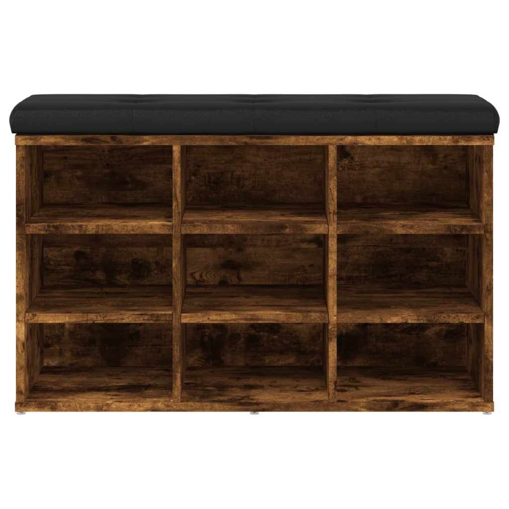 VidaXL Schoenenbank 82x32x50 cm bewerkt hout gerookt eikenkleurig
