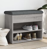 VidaXL Schoenenbankje 62x32x50 cm bewerkt hout grijs sonoma
