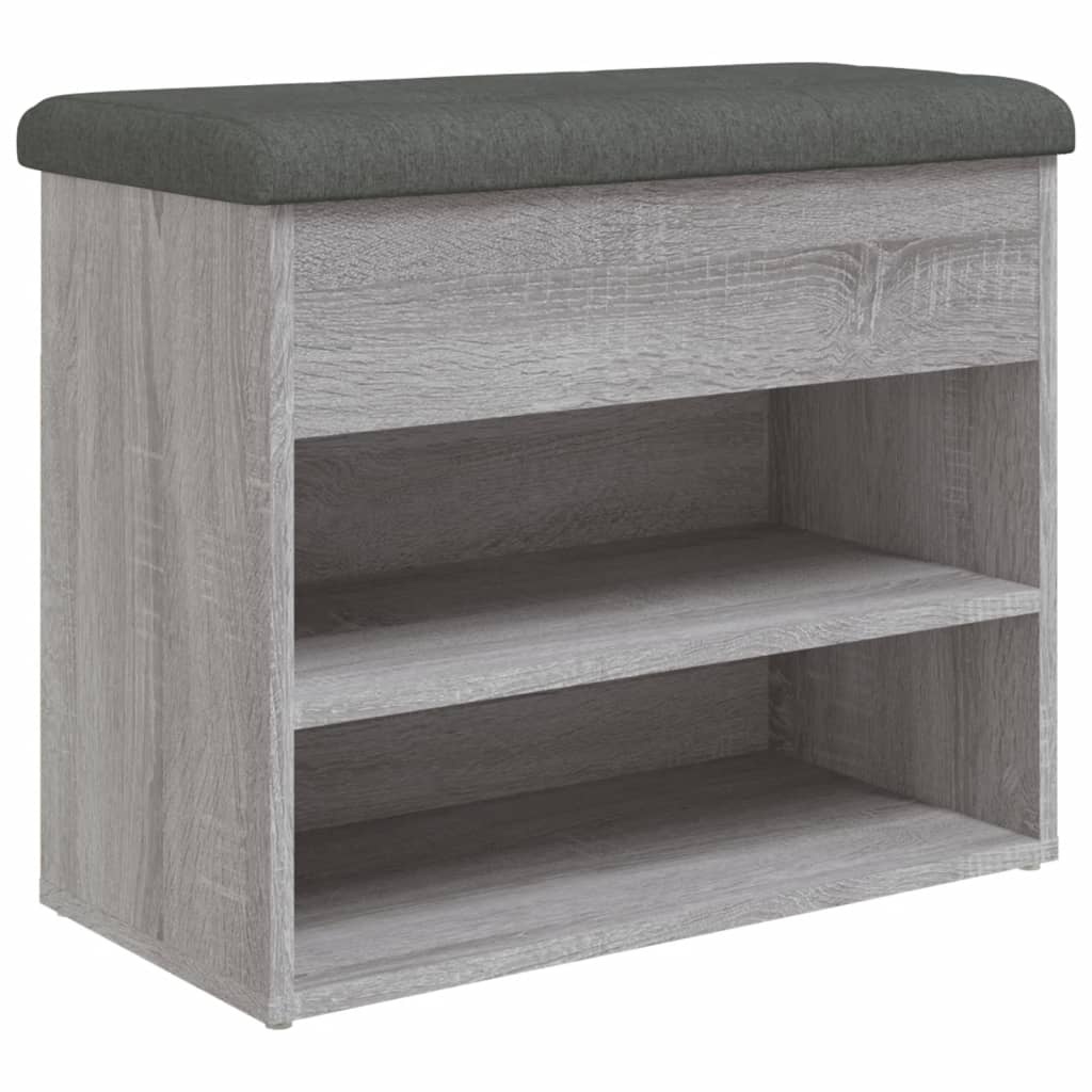 VidaXL Schoenenbankje 62x32x50 cm bewerkt hout grijs sonoma