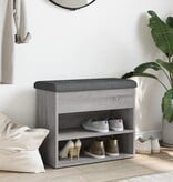 VidaXL Schoenenbankje 62x32x50 cm bewerkt hout grijs sonoma