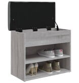 VidaXL Schoenenbankje 62x32x50 cm bewerkt hout grijs sonoma