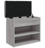 VidaXL Schoenenbankje 62x32x50 cm bewerkt hout grijs sonoma