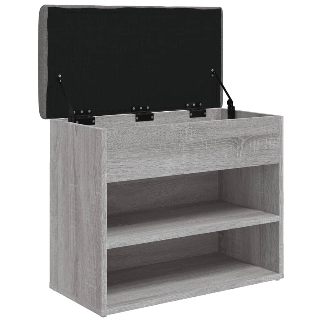 VidaXL Schoenenbankje 62x32x50 cm bewerkt hout grijs sonoma